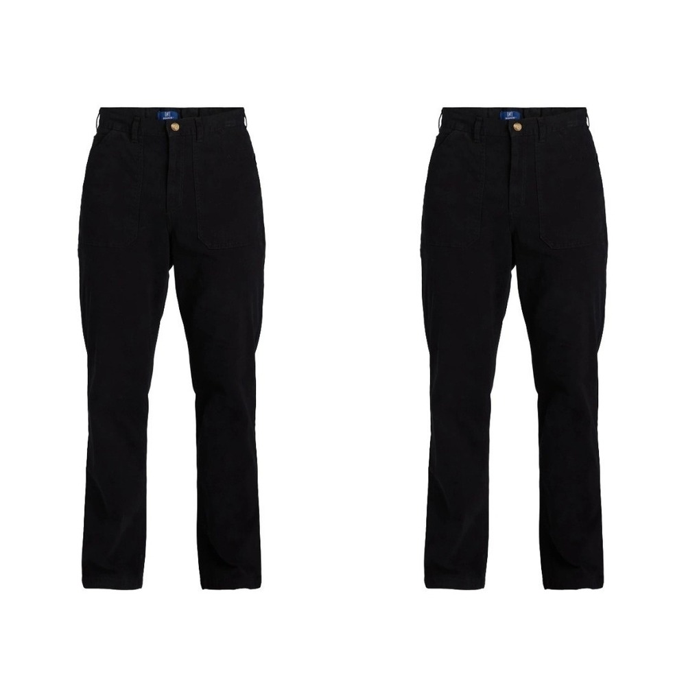 George Pants Mens 32x30 Black‎ Flap Pockets Straight Fit Utility Work New